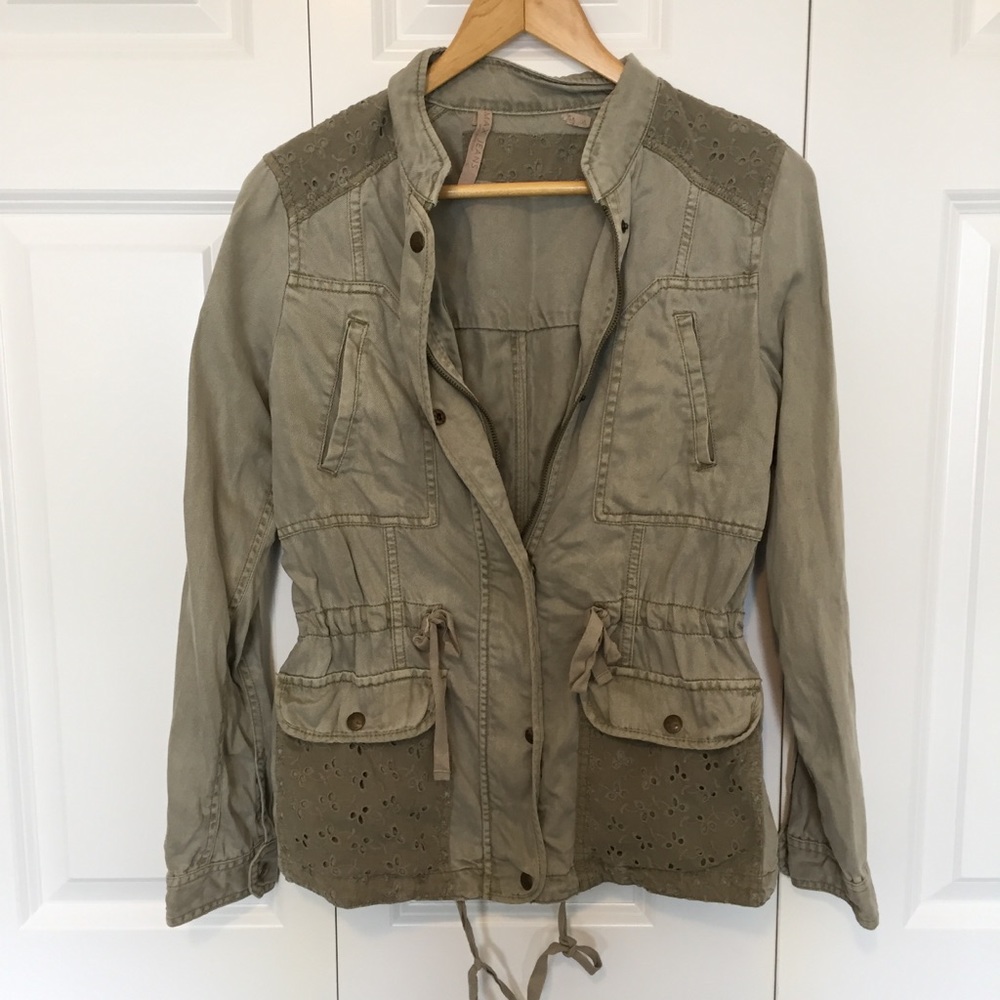 Max Jeans Utility Jacket Olive Green Military Coat